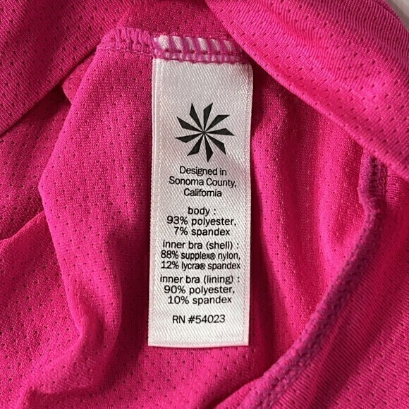 Athleta Athletic Tank Top Size M Fuchsia‎ Hot Pink Strappy Criss Cross Back - Picture 7 of 8